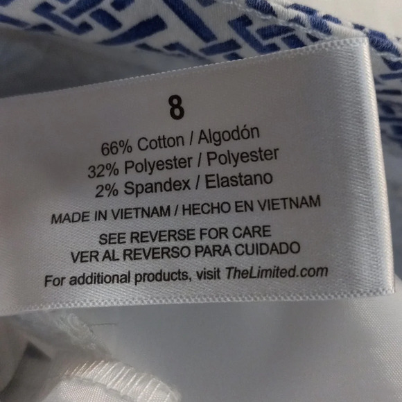 The Limited Women's Tailored Chino Stretch Navy Blue Printed Short Sz8 - Picture 8 of 9
